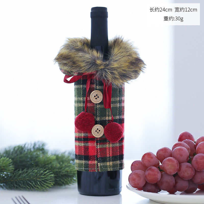 Creative Christmas Decorations Red wine decorative jacket