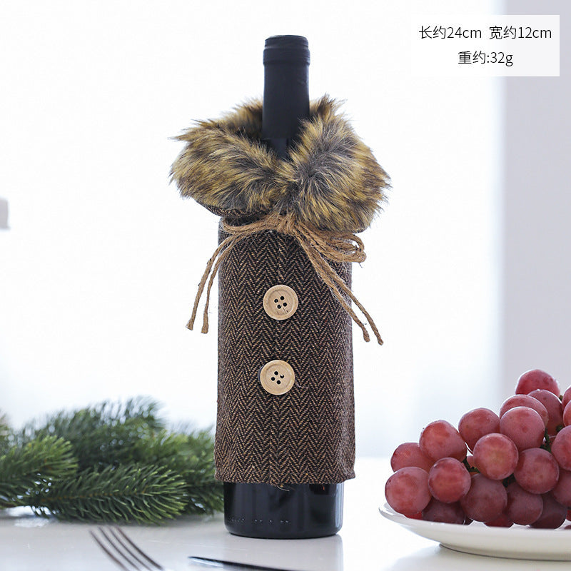 Creative Christmas Decorations Red wine decorative jacket